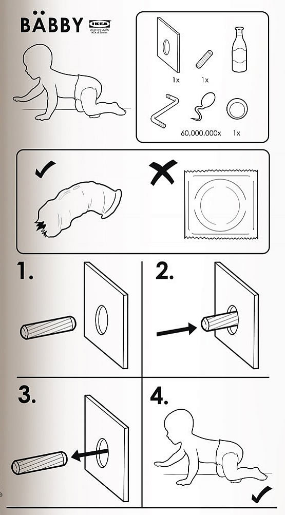 Instrucciones para armar un bebé - Estilo Ikea
